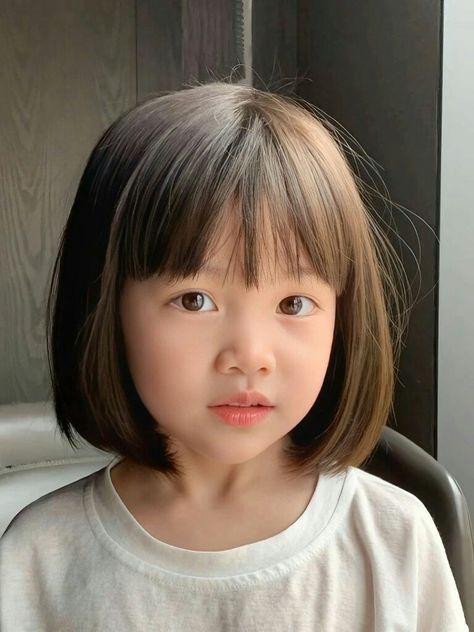 Haircut For Toddlers Girl, Toddler Hair Cuts For Girl, Kids Hair Cuts With Bangs, Girls Short Haircut Kids With Bangs, Toddler Bob With Bangs, Short Haircut Girls Kids, Kids Bangs Haircut, Haircut For Toddler Girl, Short Toddler Girl Haircut