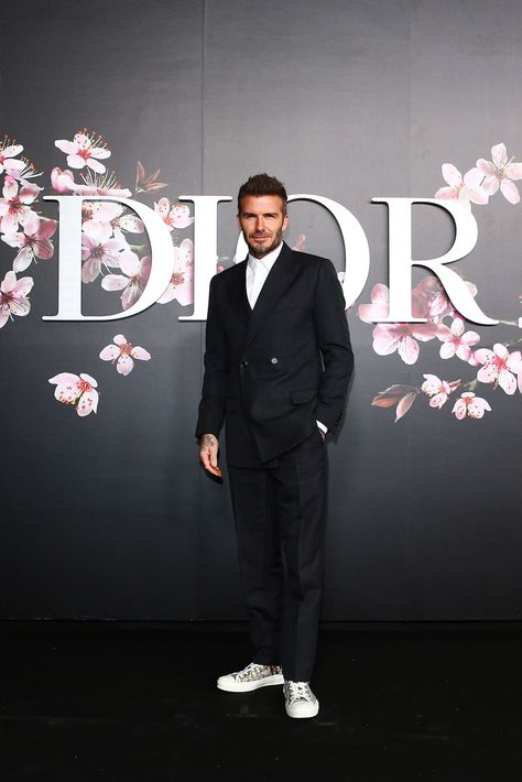 Converse With Suit, Dior Converse, Beckham Suit, David Beckham Suit, David Beckham Photos, Esquire Uk, David Beckham Style, Suits And Sneakers, Best Mens Fashion