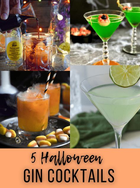 Halloween Drinks Gin, Halloween Gin Drinks, Halloween Craft Cocktails, Halloween Cocktails Gin, Gin Halloween Cocktails, Big Batch Halloween Cocktails, Halloween Gin Cocktails, Cocktails With Gin, Chartreuse Cocktail