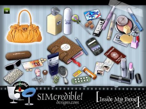 Inside My Purse, Cc Clutter, The Sims 4 Pack, Sims 3 Cc Finds, Sims 4 Kitchen, Sims 4 Clutter, Sims 4 Cc Shoes, Sims 4 Cc Makeup, Sims 4 Cc Skin