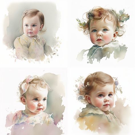 Boy Clipart, Art Aquarelle, 인물 드로잉, Baby Portraits, Watercolor Portraits, New Wall, Sublimation Png, Digital Clip Art, Watercolor Clipart