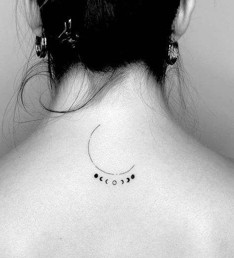 Poetry Tattoo, Nape Tattoo, Small Moon Tattoos, Our Mindful Life, Moon Phases Tattoo, Yoga Tattoos, Tattoos Infinity, M Tattoos, Moon Tattoos