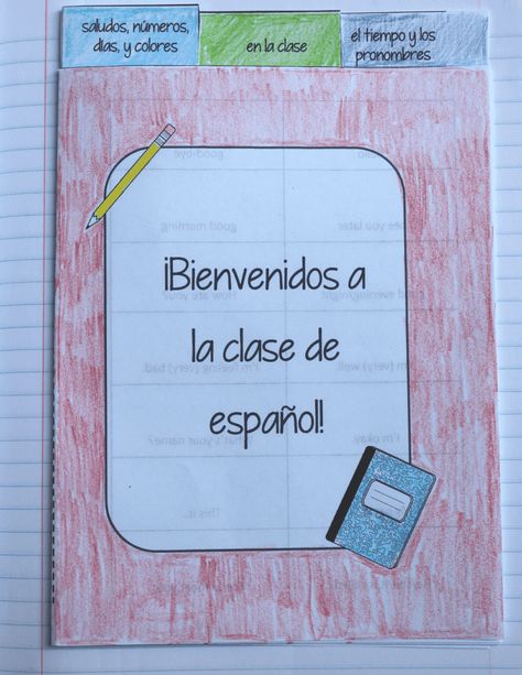 Spanish Notebook Section 4: Vocabulary | Spanish Mama Spanish Notebook, Spanish Interactive Notebook, Spanish Education, Spanish Teacher Resources, Spanish Classroom Activities, Spanish Curriculum, Spanish Basics, Spanish Lesson Plans, Bilingual Classroom