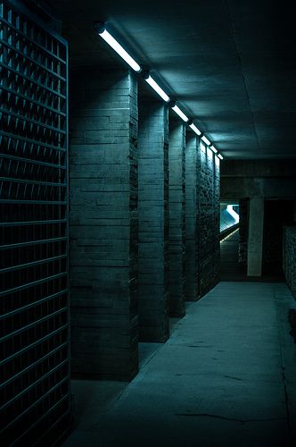 Dono Heneman's "Le Couloir" New Retro Wave, Wallpaper Tumblr, Foto Art, Dark Places, Sam Winchester, Story Inspiration, Abandoned Places, Blue Aesthetic, City Lights