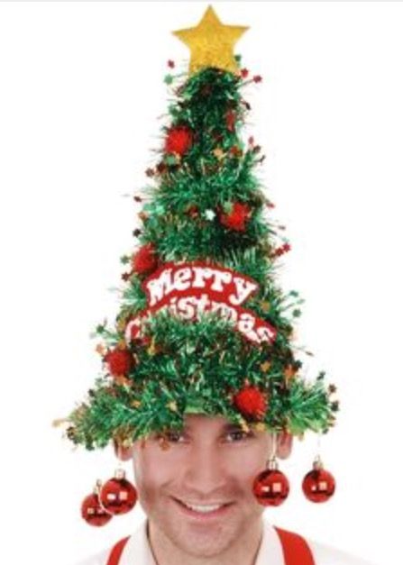 Christmas Hats Ideas Diy, Christmas Sucks, Diy Christmas Hats, Funny Christmas Hats, Christmas Headwear, Ugly Christmas Tree, Christmas Party Hats, Tree Hat, Crazy Hat