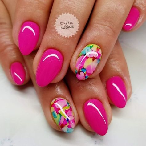 Summer Nails 2023, Vibrant Nails, Cute Gel Nails, Nails 2023, Short Acrylic Nails Designs, Pink Nail, Oval Nails, Kandy, Dipped Nails