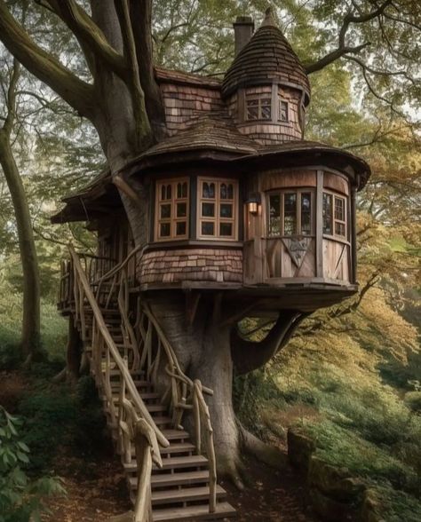 Fairy Woodland, Beautiful Tree Houses, Tree House Plans, Fairytale House, Europa Park, Storybook Homes, Porch Addition, Cool Tree Houses, Tree House Designs