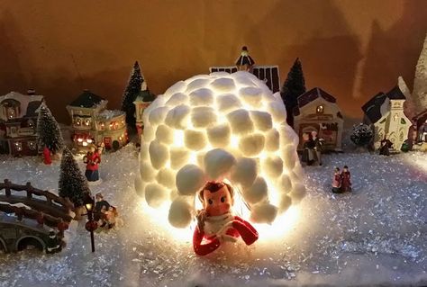 Elf Igloo, Elf Door, Awesome Elf On The Shelf Ideas, Xmas Elf, Elf Antics, Elf Fun, Winter Project, Buddy The Elf, Milk Carton