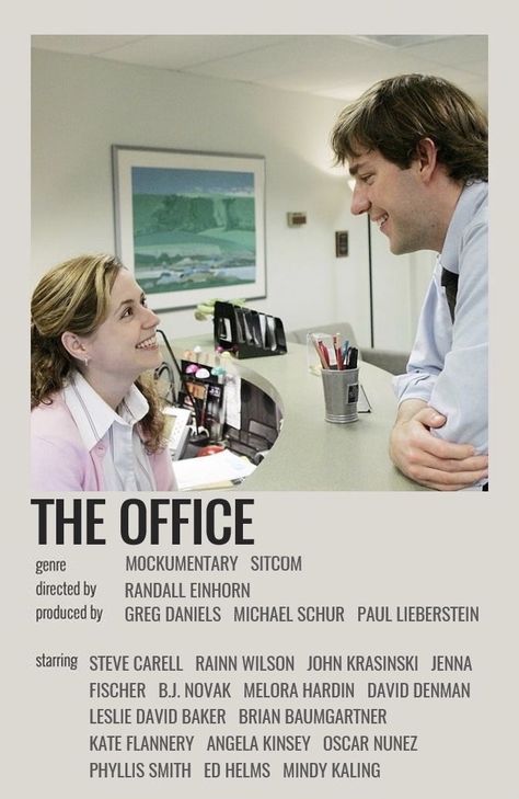 John Krasinski Jenna Fischer, Minimalistic Polaroid Poster, The Office Poster, Best Of The Office, Minimalist Polaroid Poster, The Office Jim, College Poster, Tv Posters, The Office Show