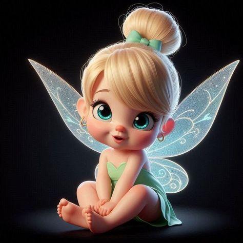 Tinkerbell Wallpaper, Painting Fairy, Tinkerbell Pictures, Fairy Cartoon, Baby Disney Characters, Princess Painting, Disney Princess Toddler, Disney Cuties, Tinkerbell And Friends