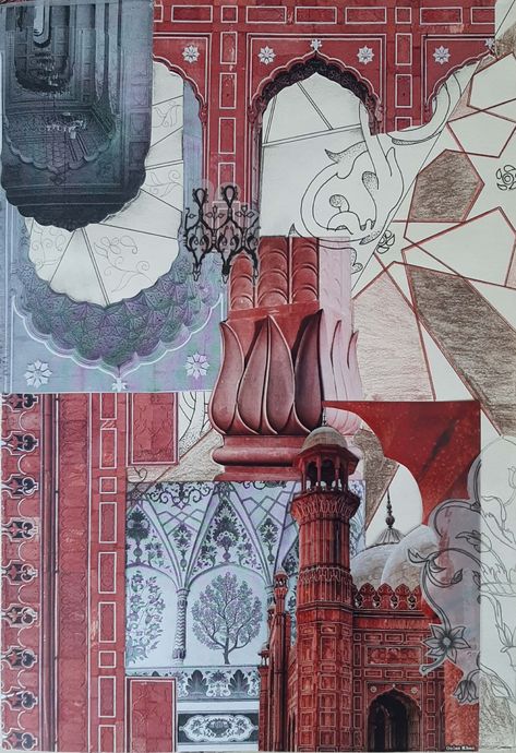 Research Board, Badshahi Mosque, Basic Art Techniques, Textiles Sketchbook, Art Alevel, A Level Art Sketchbook, Persian Art Painting, Geometric Design Art, Print Design Art