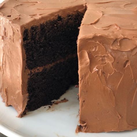 Beatty's Chocolate Cake (updated) | Recipes | Barefoot Contessa Ina Gartens Chocolate Cake Recipe, Barefoot Contessa Chocolate Cake, Ina Garten Chocolate Cake, Beattys Chocolate Cake, Barefoot Contessa Recipes, Achilles Heel, Cake Mug, Cake Pie, Buttercream Frosting Recipe