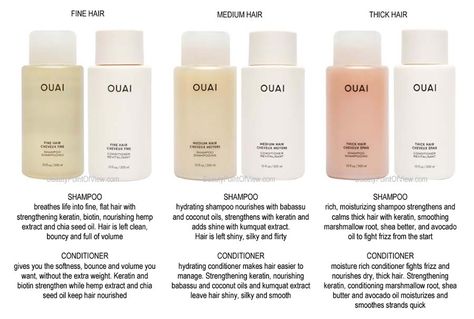 Ouai Thick Hair Shampoo, Ouai Medium Shampoo, Oui Shampoo And Conditioner, Best Shampoo For Thick Hair, Best Shampoo And Conditioner For Fine Hair, Ouai Aesthetic, Ouai Shampoo And Conditioner, Thick Hair Products, Ouai Hair Products