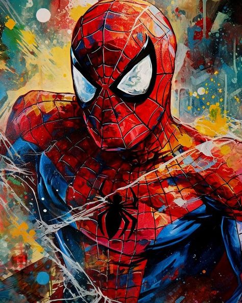 Spiderman Canvas Art, Avengers Painting, Marvel Canvas, Spiderman Painting, Marvel Paintings, Marvel Superheroes Art, Painting Canvases, Jesus Painting, Marvel Spiderman Art