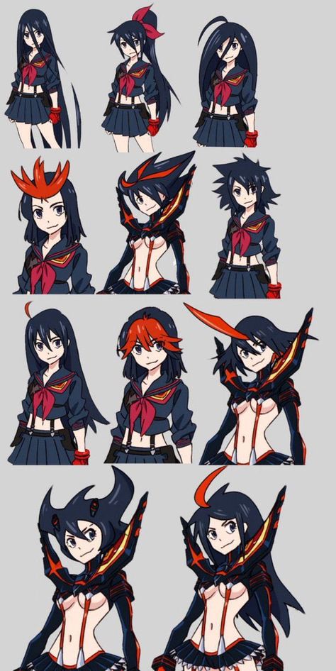 Kill A Kill, Kill La Kill Art, Ryuko Matoi, Cat Drawing Tutorial, Sketch Poses, Arte 8 Bits, Bleach Anime Art, Kill La Kill, Cartoon Crossovers