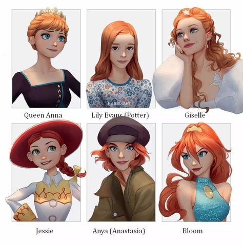 Iconic Redheads, Hair Parts, Princesas Disney Anime, Disney Princess Fan Art, Art Disney, Pinturas Disney, Disney Princess Art, Princess Art, Disney Funny