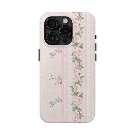 Embrace timeless elegance with this vintage-inspired pink rose phone case. The delicate shabby chic design, featuring soft lace accents and charming floral patterns, adds a romantic touch to your device. Perfect for those who adore the cottagecore aesthetic, this case combines beauty with reliable protection. 🌹 🌸 Beautiful Vintage Rose and Lace Design gives your phone a romantic, shabby chic look that stands out. 💪 Durable Protection: Crafted from high-quality materials, this case offers reli Pink Phone Cases Aesthetic, Lace Phone Case, Lace Aesthetic, Coquette Phone Case, Rose Phone Case, Shabby Chic Design, Aesthetic Collection, Shabby Chic Pink, Pink Floral Pattern