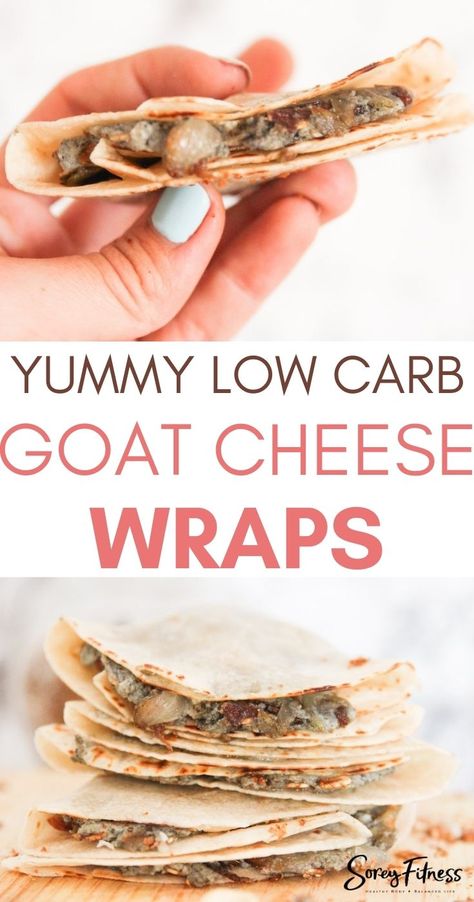 These easy low carb goat cheese wraps are a great lunch, and they're so easy to make! They only take 4 ingredients and are ready in minutes! Goat Cheese Snacks, Cheese Wraps, High Fiber Low Carb, Carb Sides, Low Carb Wraps, Cheese Wrap, Gourmet Dinner, Easy Healthy Lunches, Cheese Snacks