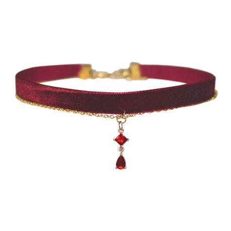 PRICES MAY VARY. ★ [Durable and comfortable] This red choker is carefully crafted with high-quality velvet and beautiful artificial ruby ​​pendants. This red choker necklace is made of handmade alloy which is very strong and will not break easily. ★[Extra-long 18.9-inch adjustable size and light weight] The size of the red choker necklaces for women is 11.8-inch + 7.1-inch extension chain (30cm+18cm). The total length of the red chokers is 48 cm and 18.9 i Vampire Jewelry Aesthetic, Red Necklace Aesthetic, Red Prom Jewelry, Red White And Black Outfits, Witch Bride, Vampire Accessories, Ruby Pendants, Vampire Choker, Red Necklaces