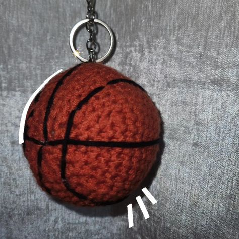 Crochet plush basketball keychain gift idea boys Crochet Basketball, Basketball Keychain, 2023 Crochet, Quick Crochet Patterns, Round Pattern, Crochet Frog, Crochet Plush, Plush Keychain, Crochet For Boys