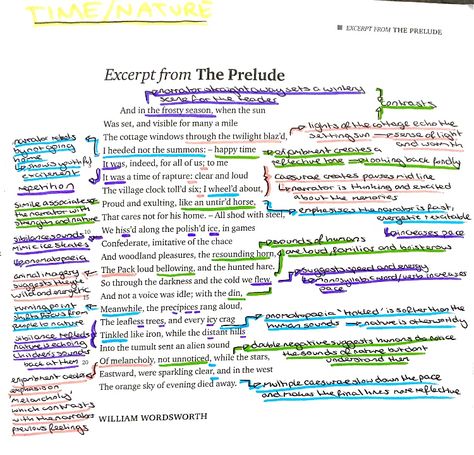 Wjec eduqas poetry anthology analysis of The Prelude by William Wordsworth annotation A Wife In London Analysis, Wjec Poetry Anthology, Wjec Eduqas Gcse Poetry Anthology, Eduqas Poetry Anthology, The Prelude Poem Analysis, Gcse Poetry Anthology, Poetry Revision, English Literature Poems, Literature Poems