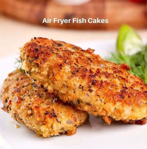 Air Fryer Fish Cakes Recipe - Magic Skillet Air Fryer Fish Cakes Recipe, Air Fryer Fish Cakes, Jack Mackerel Patties Recipe, Katsu Recipes, Air Fried Fish, Fish Patties, Air Fryer Fish Recipes, Fish Cakes Recipe, New Air Fryer Recipes