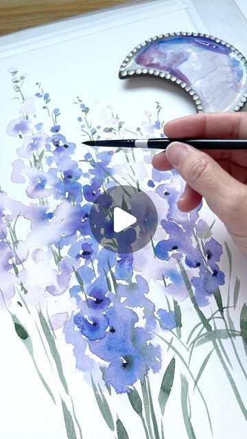 Loose Watercolor Tutorial, Loose Watercolor Flowers Watercolour, Loose Watercolor Flowers Tutorial, Loose Floral Watercolor Painting, Floral Tutorials, Flower Paint, Loose Watercolor Flowers, Watercolor Beginner, Floral Watercolor Paintings