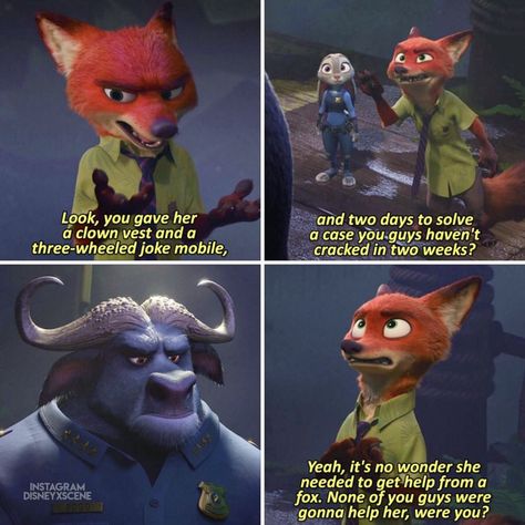 Can't he be a cop and a lawyer at the same time? 😂 Didney Worl, Zootopia Nick And Judy, Zootopia Comic, Disney Theory, Disney Kingdom, Nick Wilde, Disney Zootopia, Cartoon Edits, Judy Hopps