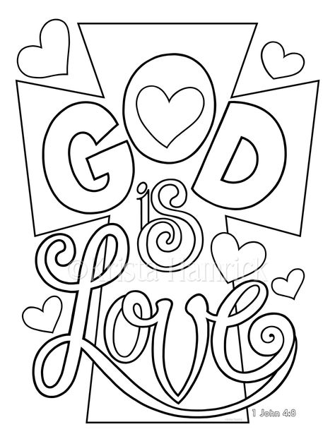 God is Love / Love One Another coloring pages In this collection, you will receive 2 designs in one pdf file. The large watermark across the listing will not appear on your downloaded files. There will be a small, unobtrusive copyright notification.  **Please note--This is a digital item for instant download. You will not receive a physical item. Once the pdf is downloaded, you may physically print as many paper copies as you wish for personal, ministry and non-commercial use as coloring pages. You may not re-post or share these digital images for others to download, even for free. All images are protected by copyright. No additional rights are transferred to the buyer. You may not resell these images for any reason, or use them on any other products.Krista Hamrick Illustration God Is Love Craft For Kids, Bible Wrecker, Adventurers Club, Church Valentines, Teddy Pattern, Illustrated Bible, Sunday School Coloring Pages, Christian Valentines, Sunday School Crafts For Kids