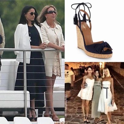 Meghan wearing Aquazzura Wild wedges #laceup #tie #cork #vacation #espadrilles #platform #wedges #dsw #jessicasimpson http://liketk.it/38iwE #liketkit @liketoknow.it #LTKshoecrush #walmart Megan Markel, Strappy Stilettos, Espadrilles Platform, Wild One, Shoe Closet, Meghan Markle, Platform Wedges, Jessica Simpson, Wedge Heels