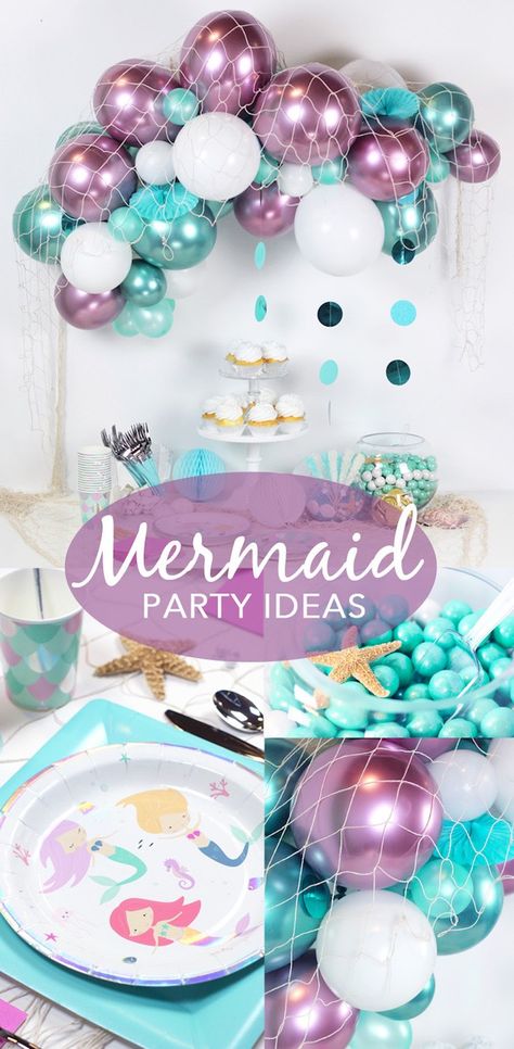 "Wish We Were Mermaids" Birthday Party on Kara's Party Ideas | KarasPartyIdeas.com (3) Mermaids Birthday Party, 4de Verjaardag, Mermaid Birthday Party Decorations, Mermaid Theme Party, Sea Birthday Party, Mermaid Parties, Mermaid Theme Birthday, Little Mermaid Birthday, Mermaid Birthday Party