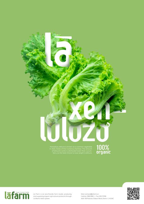 LÀ FARM | Branding Identity on Behance Graphic Design Food Poster, Vegetable Advertising, Healthy Poster, Vegetable Poster, Farm Branding, Vegetable Farm, Vegetable Packaging, Grocery Ads, Vegetable Design