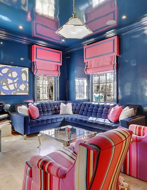 Lacquered Walls, Deep Blue Color, Dream Apartment, Half Baths, New Beds, Awesome Bedrooms, Ash Blonde, Hair Colour, Atlanta Ga