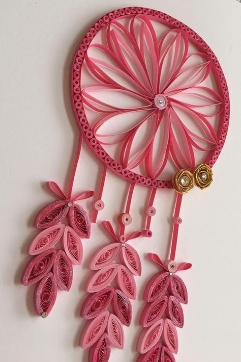 Quilling Dreamcatcher, Dreamcatcher Wall Art, Paper Quilling For Beginners, Paper Quilling Flowers, Paper Quilling Jewelry, Quilling Work, Paper Quilling Patterns, Quilled Paper Art, Quilled Creations