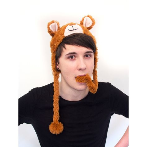 Llama Hat ($20) ❤ liked on Polyvore featuring accessories, hats, dan and phil, llama hat and dan howell Dan And Phil Funny, Llama Hat, Youtuber Merch, Llamas With Hats, Dan And Phill, Tyler Oakley, Phil Lester, Dan Howell, Amazingphil