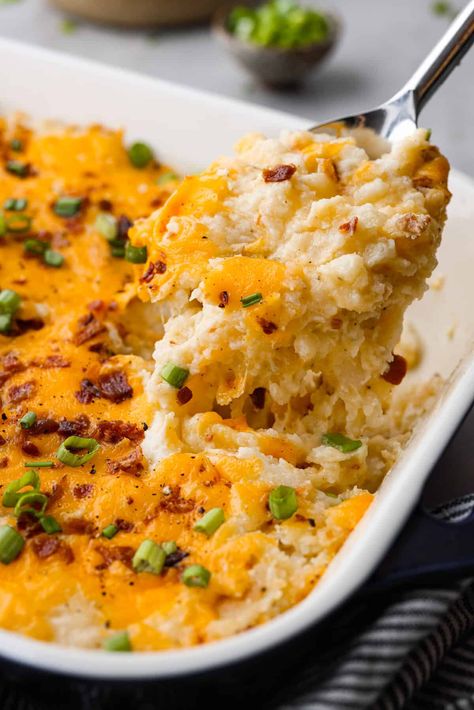 Twice Baked Potato Casserole Best Twice Baked Potatoes, Loaded Potato Casserole, Twice Baked Potato Casserole, Loaded Baked Potato Casserole, Baked Mashed Potatoes, Twice Baked Potato, Twice Baked Potatoes Casserole, Cheesy Potato Casserole, Loaded Mashed Potatoes