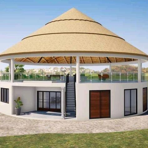 Round House Plans, Flowers Farm, Rural Home, African House, Thatched House, Bungalow Style House Plans, Bungalow Style House, Affordable House Plans, Village Home