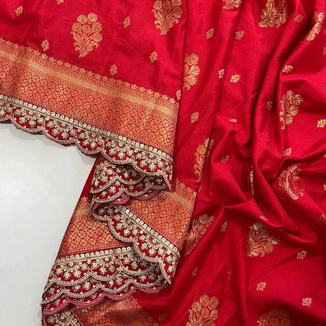 Wedding attire Lowest price ever on Instagram Dm order to whatsup 8309874411 @hansicollections inbox folder *Exclusive Only At Our Store* Banarasi Silk saree with Flower weaving on all over the saree Weaving border on either side Rich & Elegant Weaving Pallu as shown *Scalloped Sequence & Embroidery Cut Work border attached on saree* Teamed with polka butties having weaving border with scalloped border 2299 Free shipping #hansicolletions #banarasisaree #organzaasaree #kuppadam #... Flower Weaving, Sequence Embroidery, Scalloped Border, Banarasi Silk Saree, Saree Border, Blouse Work Designs, Banarasi Sarees, Cut Work, Wedding Attire