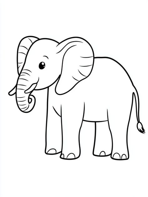 20 Elephant Coloring Pages For Kids Outline Of Elephant, Elephant Worksheet, Cute Elephant Coloring Pages, Elephant Family Coloring Page, Elephant Clip Art Black And White, Elephant Template, Elephant Coloring, Elephant Facts, Elephant Crafts