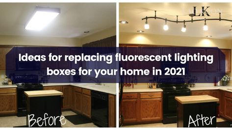 Almost every house constructed in the 1980s and 1990s has big, unsightly fluorescent light fixtures in the kitchen and bathrooms. They were efficient, but they were also harsh and unappealing. Bright, harsh medical lights put in your house are not pleasant. These fluorescent lighting boxes must be replaced, but what should they be replaced with? […] Fluorescent Kitchen Lights, Legal Office, Flourescent Light, Chic Office Space, Fluorescent Light Fixture, Shabby Chic Office, Fluorescent Lighting, Kitchen Box, Kitchen Ceiling Lights