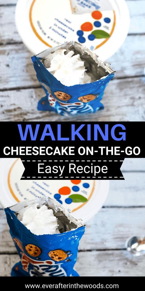 Walking Cheesecake Recipe Walking Snack Ideas, Walking Bag Food, Walking Cheesecake Dessert, Walking Dessert Bar, Cake Walk Fundraiser, Walking Foods In A Bag, Snack Food Truck Ideas, Concessions Food Ideas, Walking Meals In A Bag