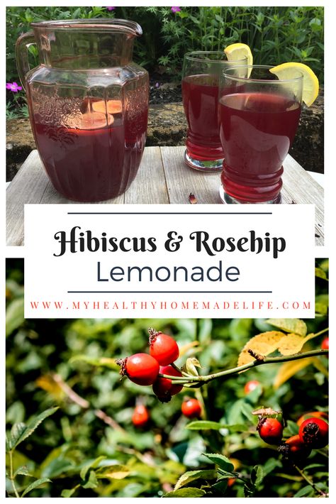 Hibiscus & Rosehips Lemonade | Herbal Home Remedies | Healthy Recipes | Healthy Drinks | Herbs | My Healthy Homemade Life | #lemonade #herbal #herbs #hibiscus Rosehip Recipes, Good Lemonade Recipe, Frozen Drink Recipes, Best Lemonade, Lectin Free, Hydrating Drinks, Lemonade Recipe, Delicious Drink Recipes, Homemade Lemonade