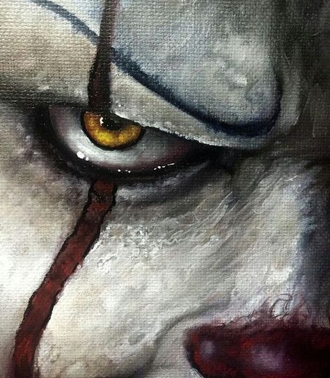 Pennywise It Horror Acrylic Painting Ideas, Acrylic Horror Painting, It Painting Stephen King, Art The Clown Painting, The Terrifier Clown, Scary Painting Ideas, Horror Painting Ideas, Horror Movie Paintings, Penny Wise Clown