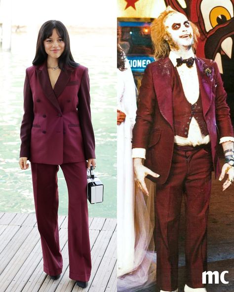 Her “It's Showtime!” smirk says it all! 😏 #JennaOrtega served us a blast from the past at the #VeniceFilmFestival, wearing a 'BeetleJuice'-inspired power suit. Photos: @gettyimages / IMDb. Beetlejuice Red Suit, Beetlejuice Wedding Costume, Beetlejuice Outfit Ideas, Lydia Costume, Beetlejuice Suit, Beetlejuice Outfits, Beetlejuice Halloween Costume, Beetlejuice Wedding, Beetlejuice Costume