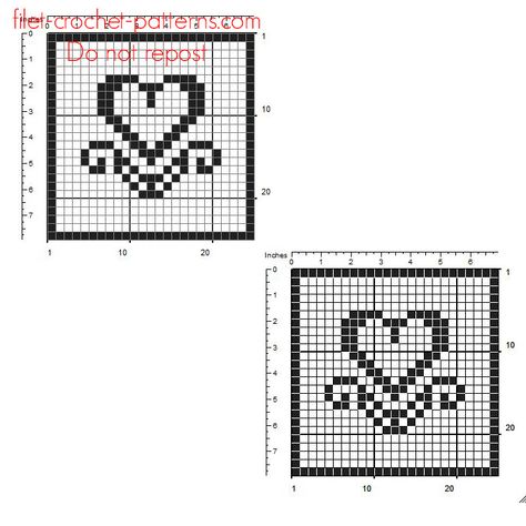 Free filet crochet coasters 25 x 25 squares with small hearts Free Filet Crochet Patterns, Crochet Edging Patterns Free, Filet Crochet Patterns, Fillet Crochet Patterns, Crochet Coasters Free Pattern, Filet Crochet Charts, Crochet Edging Patterns, Fillet Crochet, Crochet Coaster Pattern