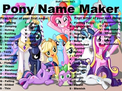 Mlp Oc Ideas Names, Mlp Oc Generator, Mlp Oc Maker, Funny Name Generator, My Little Pony Names, Birthday Scenario Game, Oc Generator, Crystal Forest, Name Maker