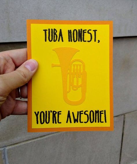 Band Puns, Teacher Birthday Card, Marching Band Jokes, Marching Band Memes, Music Puns, Music Card, Band Teacher, Band Jokes, Music Jokes