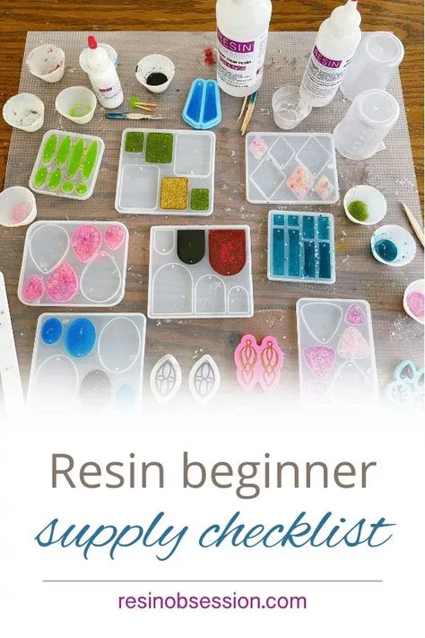 Confused about the supplies needed for resin casting? Get a downloadable resin supply list to get started casting treasures in resin. Resin Craft Storage Ideas, Resin Supplies List, How To Make Resin Crafts, Diy Resin Beads, Resin Beginner, Epoxy Resin Supplies, Resin Techniques, Resin Tips, Bead Pens