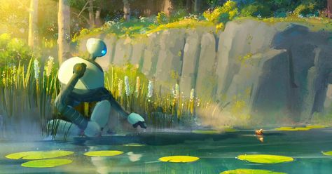 Wayne Tsay | More roz and brightbill shenanigans #dreamworks #animation #thewildrobot #visualdevelopment #color | Instagram The Wild Robot Wallpaper, Animation Dreamworks, Robot Wallpaper, The Wild Robot, Dreamworks Movies, Look At The Sky, Dreamworks Animation, Art Inspiration Painting, Cool Animations