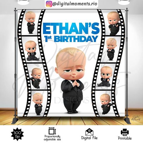 Boss Baby custom backdrop. Transform your event into an unforgettable masterpiece with our custom digital designs, ready to print! 🎨✨ From stunning backdrops to elegant invitations, we bring your vision to life with creativity and precision. Swipe to see samples of our latest creations and elevate your event today! ✨ #digitalmomentsrio #CustomDesigns #EventDecor #DigitalArt #PrintReady The Boss Baby, Print Labels, Boss Baby, Backdrop Design, Custom Backdrop, Office Max, Elegant Invitations, The Boss, Printing Labels